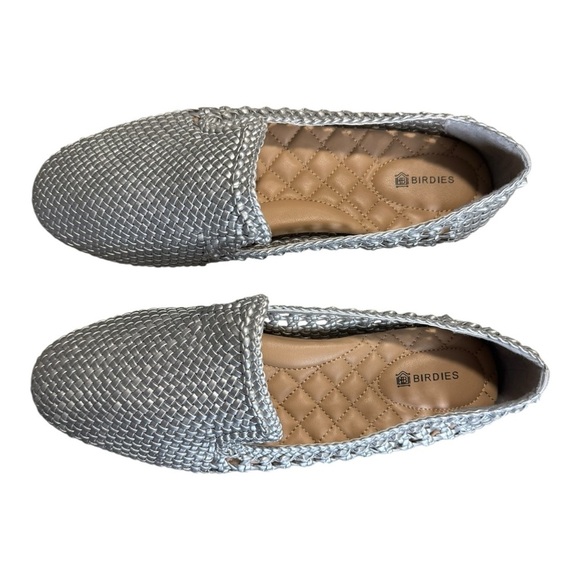 Birdies Slip-On Silver Basket Weave Starling Loafers Size 9 NWOT - Picture 6 of 8